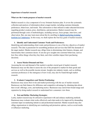 importance of market research