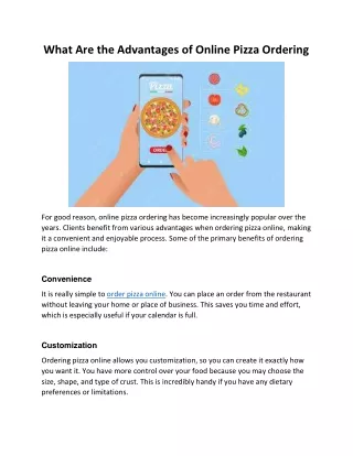 What Are the Advantages of Online Pizza Ordering