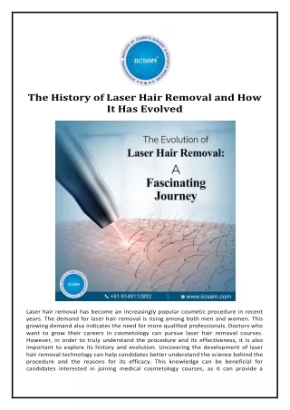 The History of Laser Hair Removal and How It Has Evolved