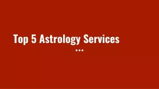 Top 5 Astrology Services