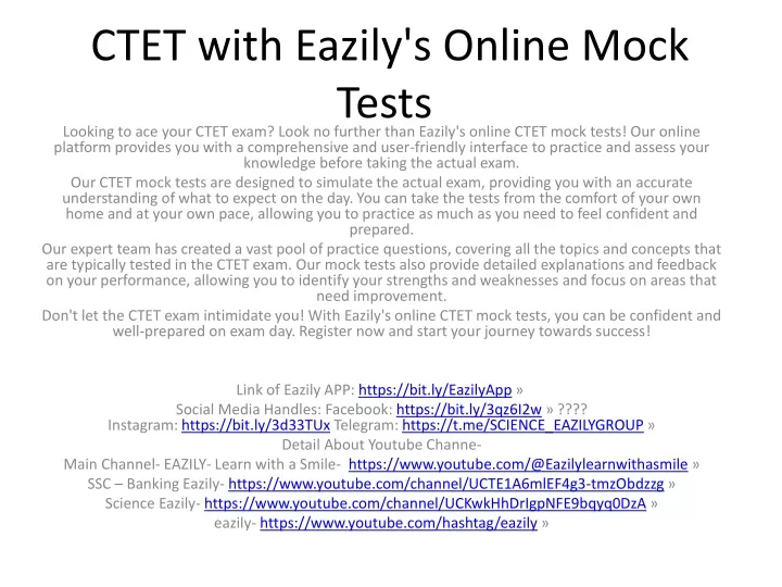 ctet with eazily s online mock tests