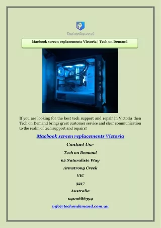 Macbook screen replacements Victoria | Tech on Demand