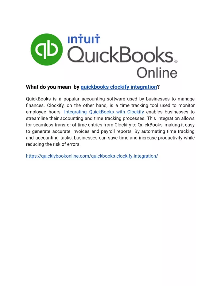 what do you mean by quickbooks clockify