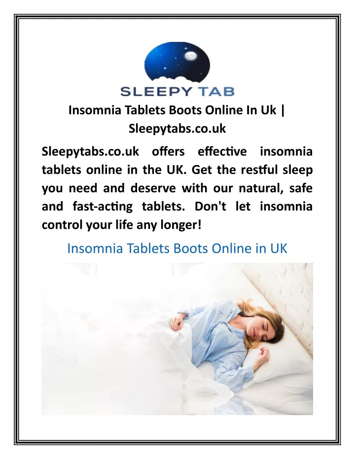 insomnia tablets boots online in uk sleepytabs