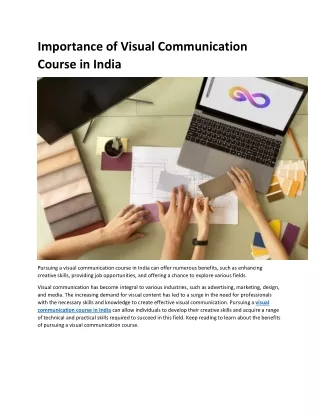 Importance of Visual Communication Course in India