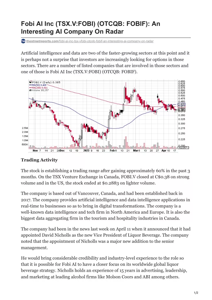 fobi ai inc tsx v fobi otcqb fobif an interesting