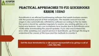 practical approaches to fix quickbooks error 15240