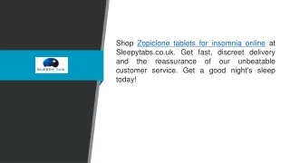 Zopiclone Tablets For Insomnia Online  Sleepytabs.co.uk