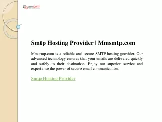 smtp hosting provider mmsmtp com mmsmtp