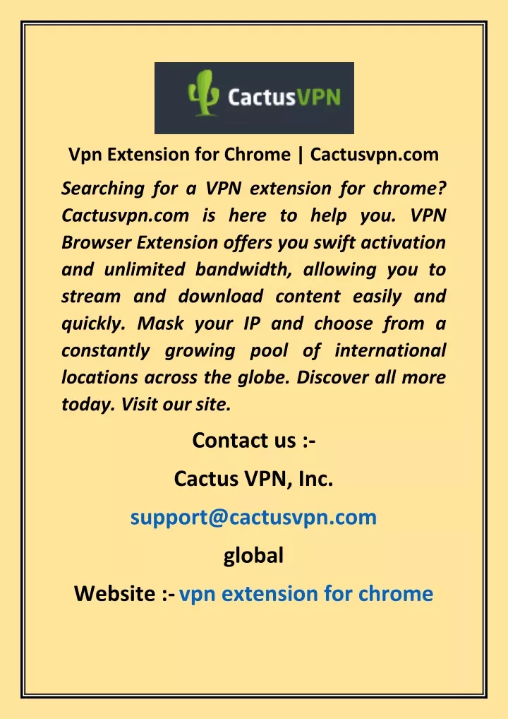 vpn extension for chrome cactusvpn com