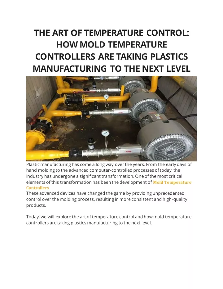 the art of temperature control how mold