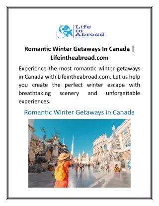 Romantic Winter Getaways In Canada Lifeintheabroad.com