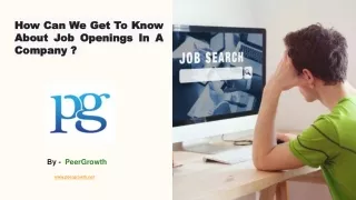 How Can We Get To Know About Job Openings In A Company ?