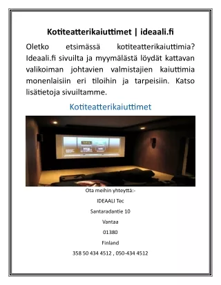 kotiteatterikaiuttimet ideaali fi