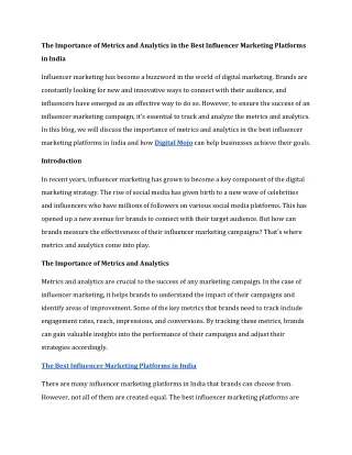 the importance of metrics and analytics