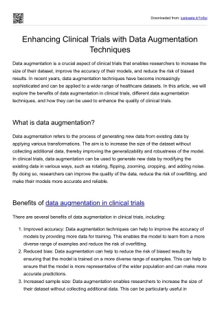 Enhancing Clinical Trials with Data Augmentation