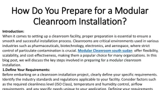 How Do You Prepare for a Modular Cleanroom Installation