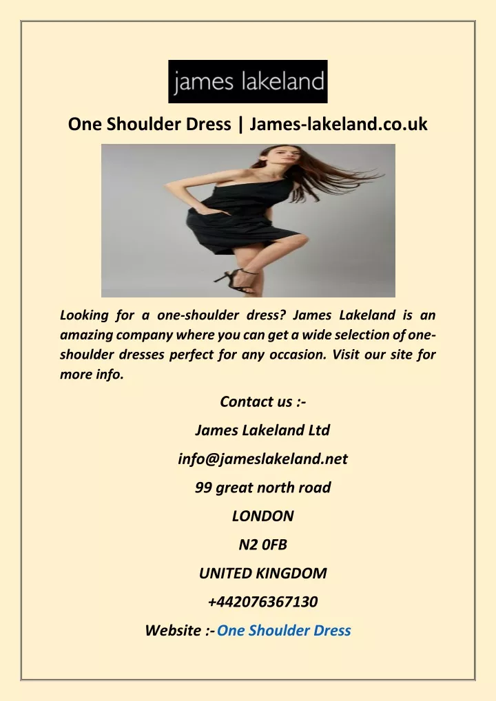 one shoulder dress james lakeland co uk