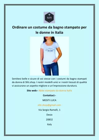 Ordinare un costume da bagno stampato per le donne in Italia