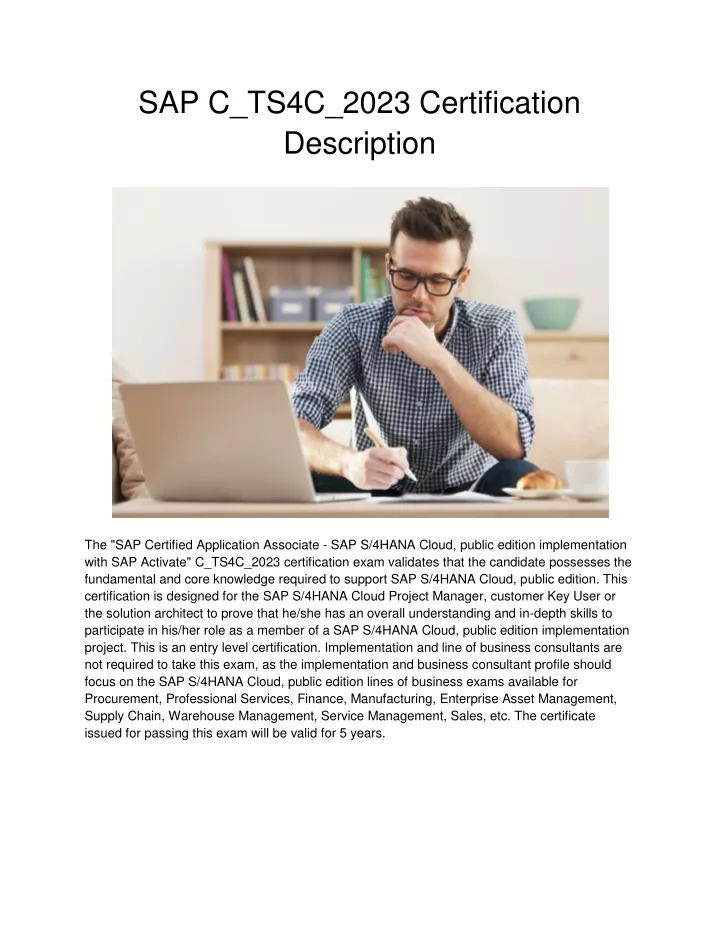 sap c ts4c 2023 certification description