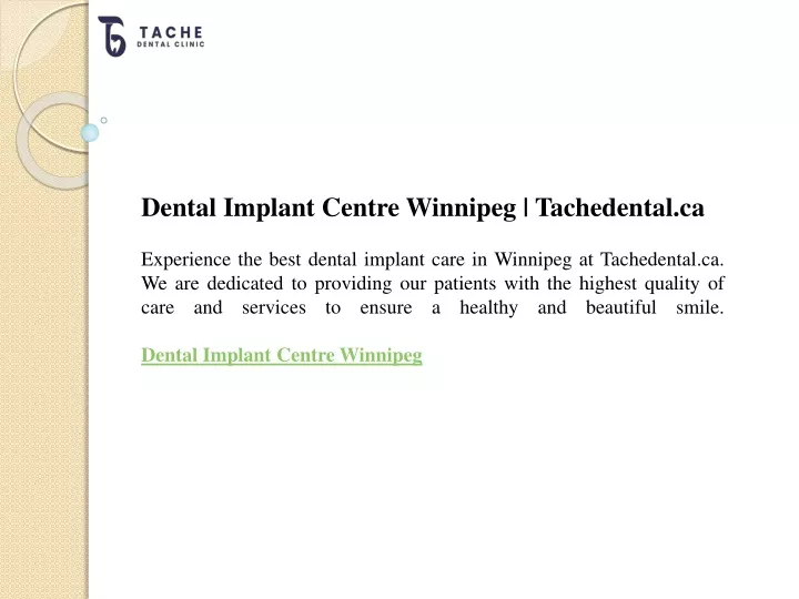 dental implant centre winnipeg tachedental