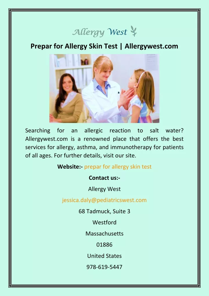 prepar for allergy skin test allergywest com