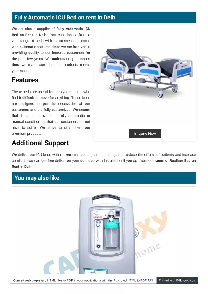 fully automatic icu bed on rent in delhi