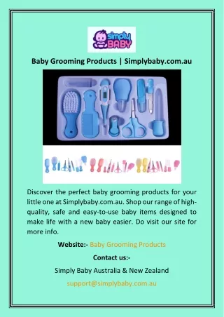Baby Grooming Products  Simplybaby.com