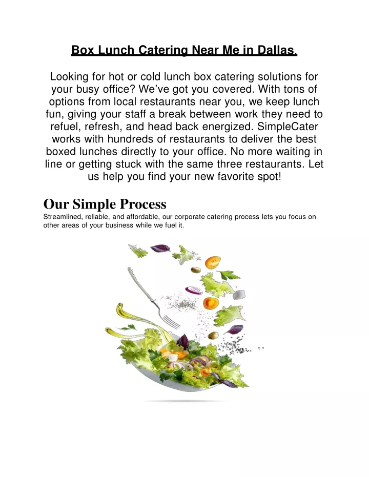 PPT - Boxed Lunch Catering Near Me in Dallas PowerPoint Presentation