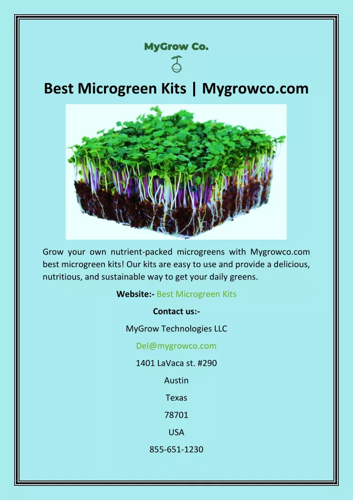 best microgreen kits mygrowco com