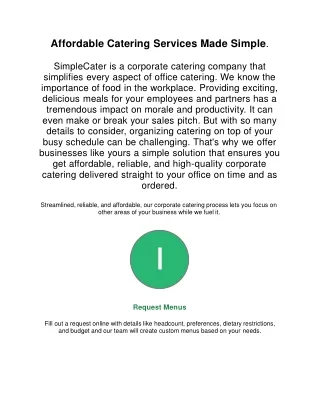Affordable Catering Services Made Simple.