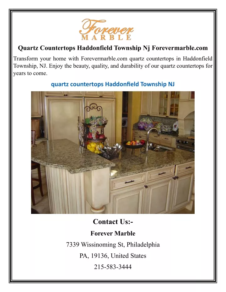 quartz countertops haddonfield township