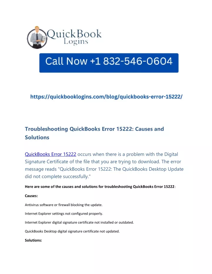 troubleshooting quickbooks error 15222 causes
