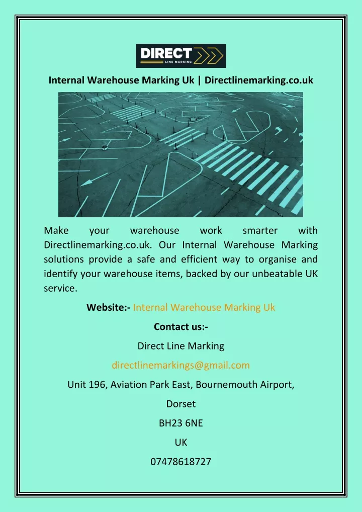 internal warehouse marking uk directlinemarking