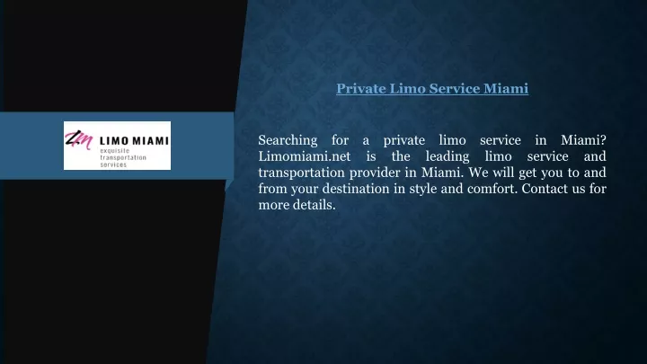 private limo service miami