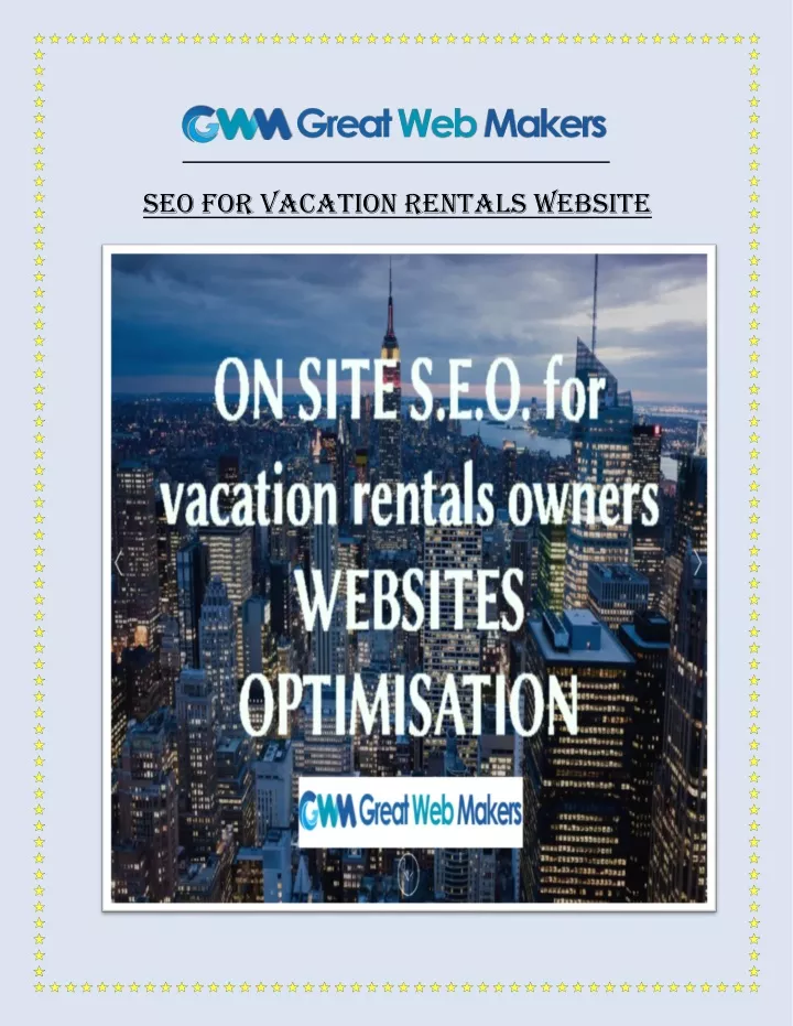 seo for vacation rentals website