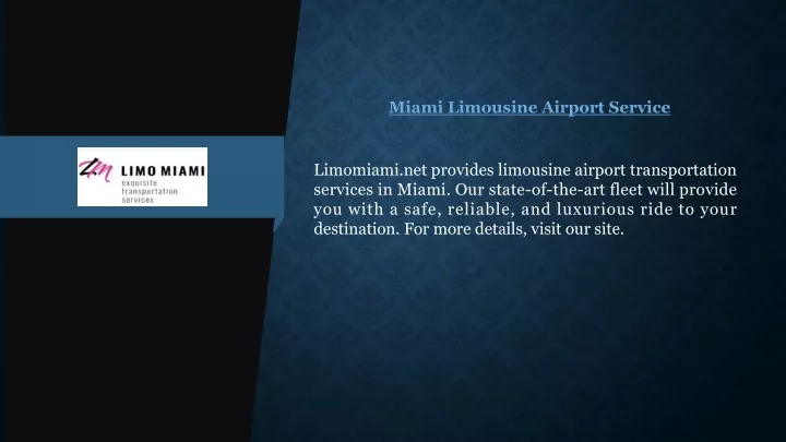 miami limousine airport service