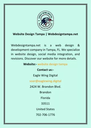 Website Design Tampa  Webdesigntampa.net