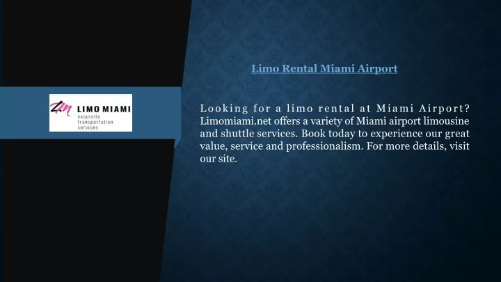 limo rental miami airport