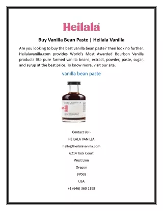 Buy Vanilla Bean Paste  Heilala Vanilla