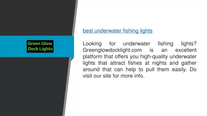 best underwater fishing lights looking