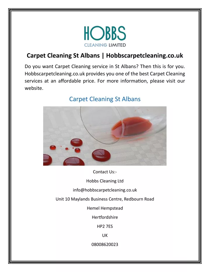 carpet cleaning st albans hobbscarpetcleaning