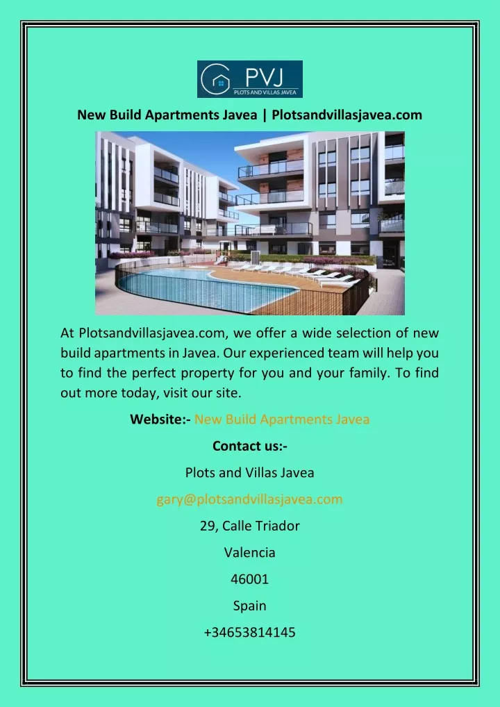 new build apartments javea plotsandvillasjavea com