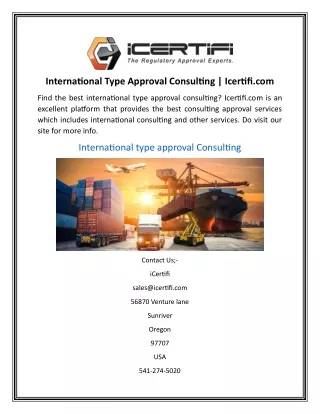 International Type Approval Consulting Icertifi.com