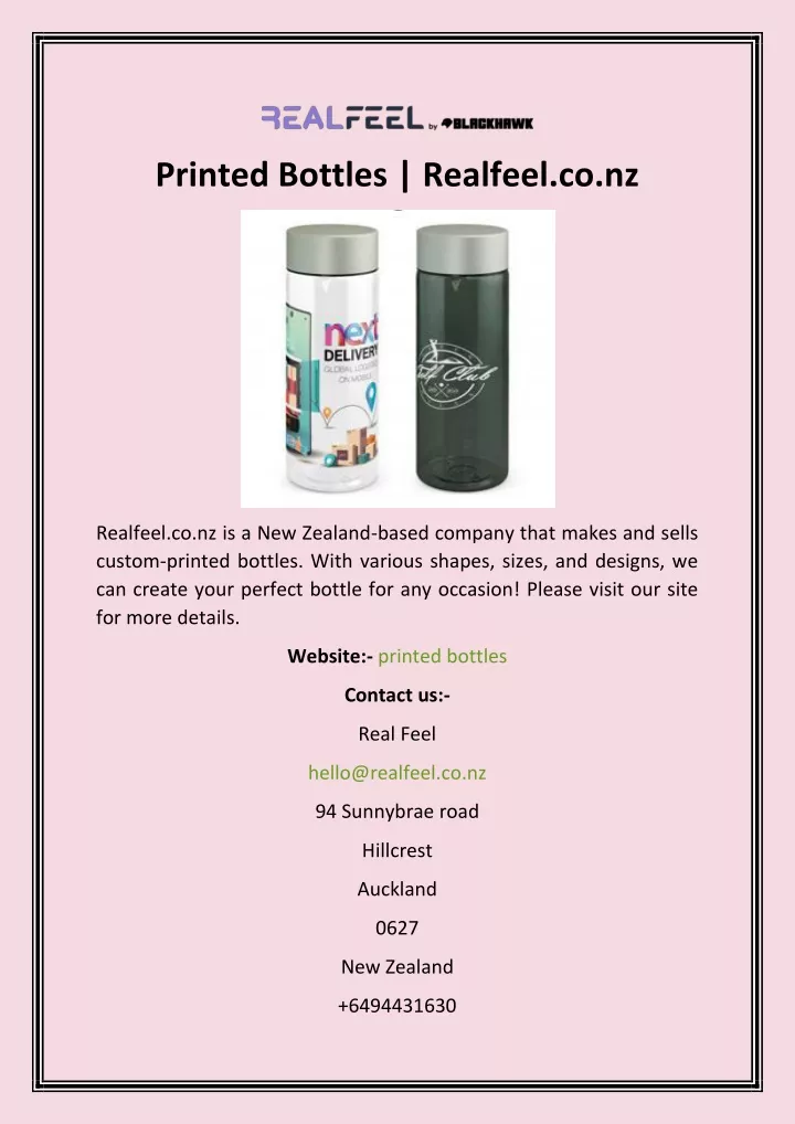 printed bottles realfeel co nz