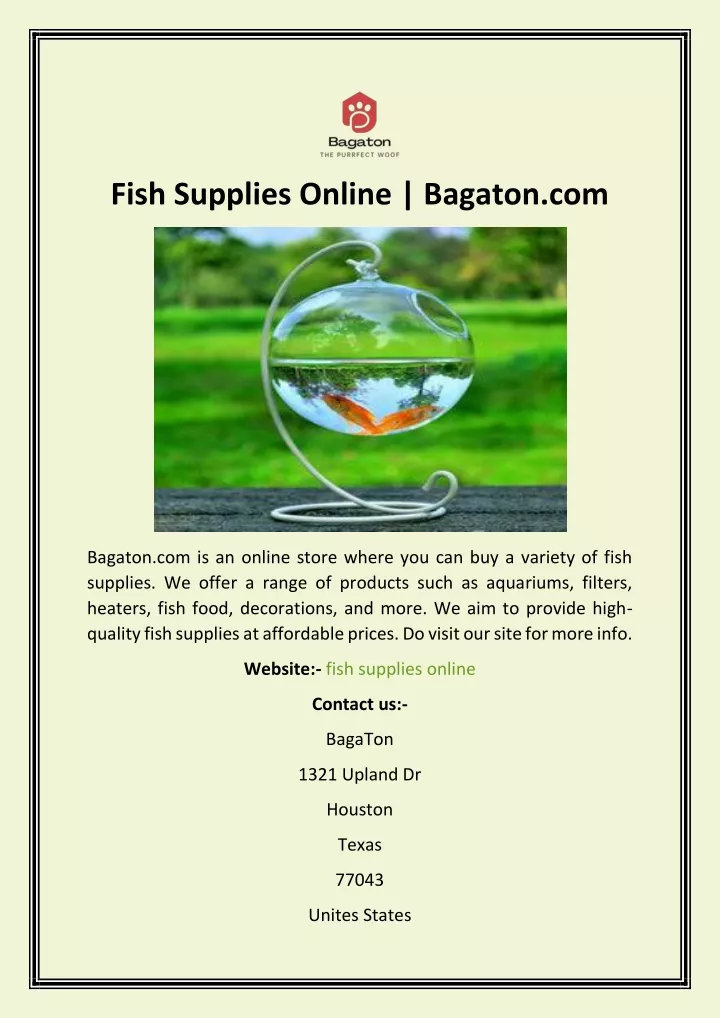 fish supplies online bagaton com