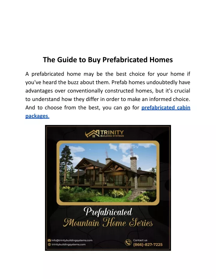 the guide to buy prefabricated homes