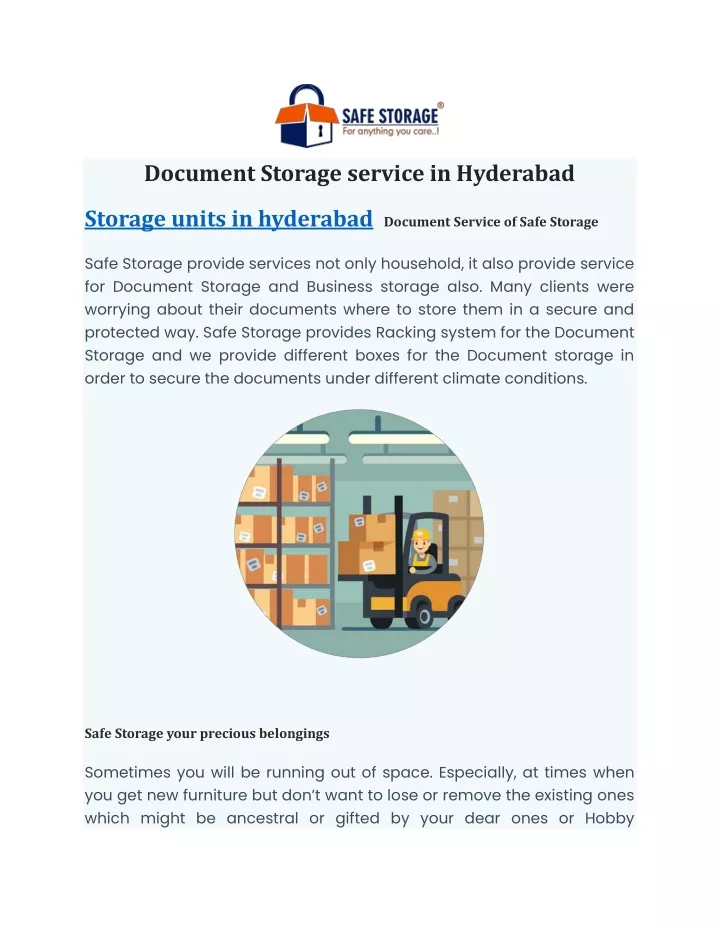 document storage service in hyderabad