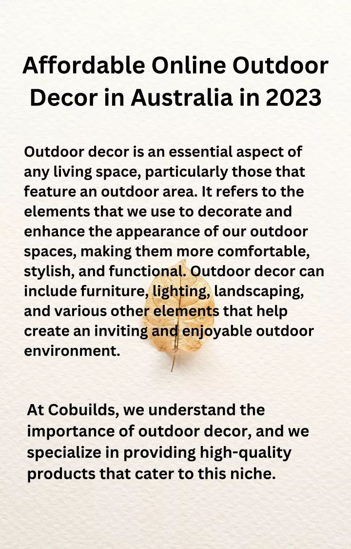 affordable online outdoor decor in australia