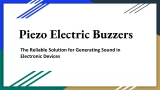 Understanding Piezo Electric Buzzers: A Comprehensive Guide